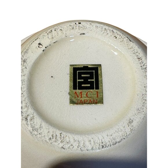 MCI Japan Ceramic Bowl With Blue Rim & Scalloped Edge 3” Diameter Decorative Or - Picture 3 of 8